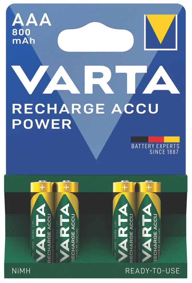 Pack 4 pilas recargables aaa varta
