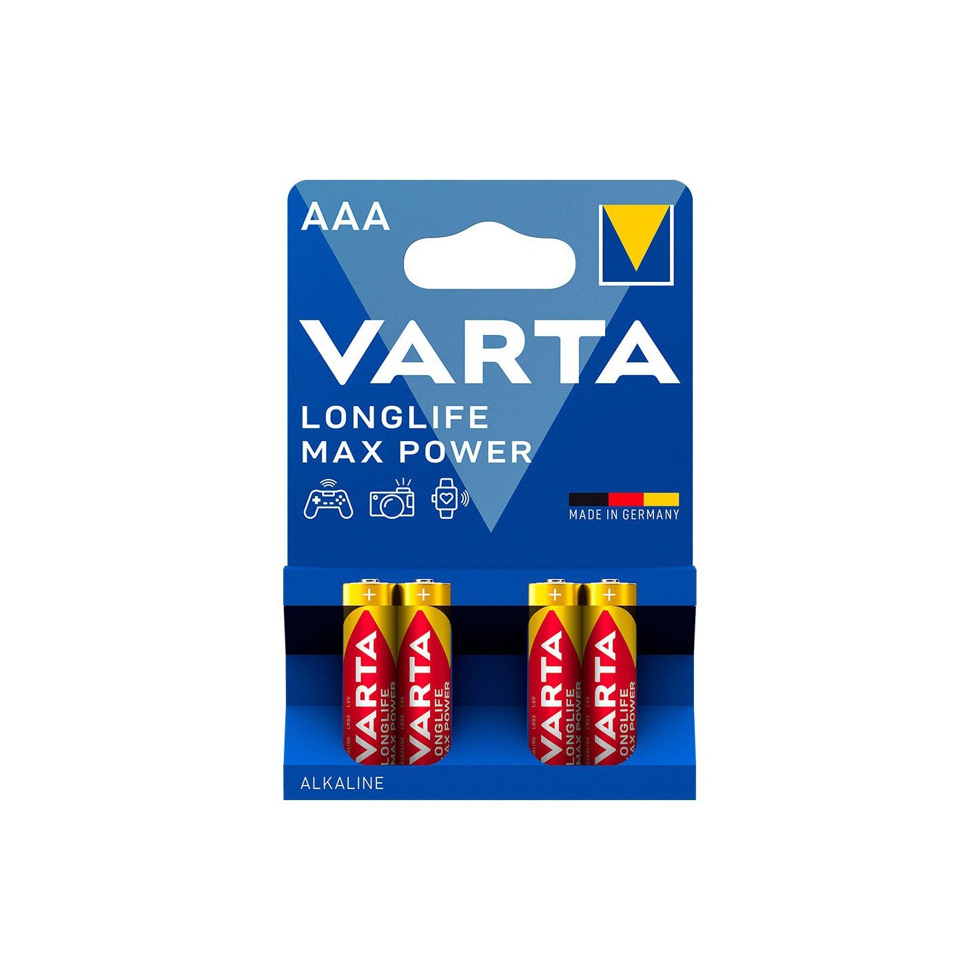 Pila Alcalina AAA LongLife Max Power de Varta LR03 1.5V para Dispositivos de Alto Rendimiento - Varta