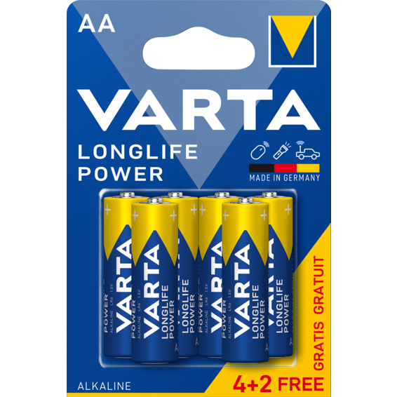 S.of. pila alkalina longlife power lr-3 varta (blister 6 pilas 4+2)