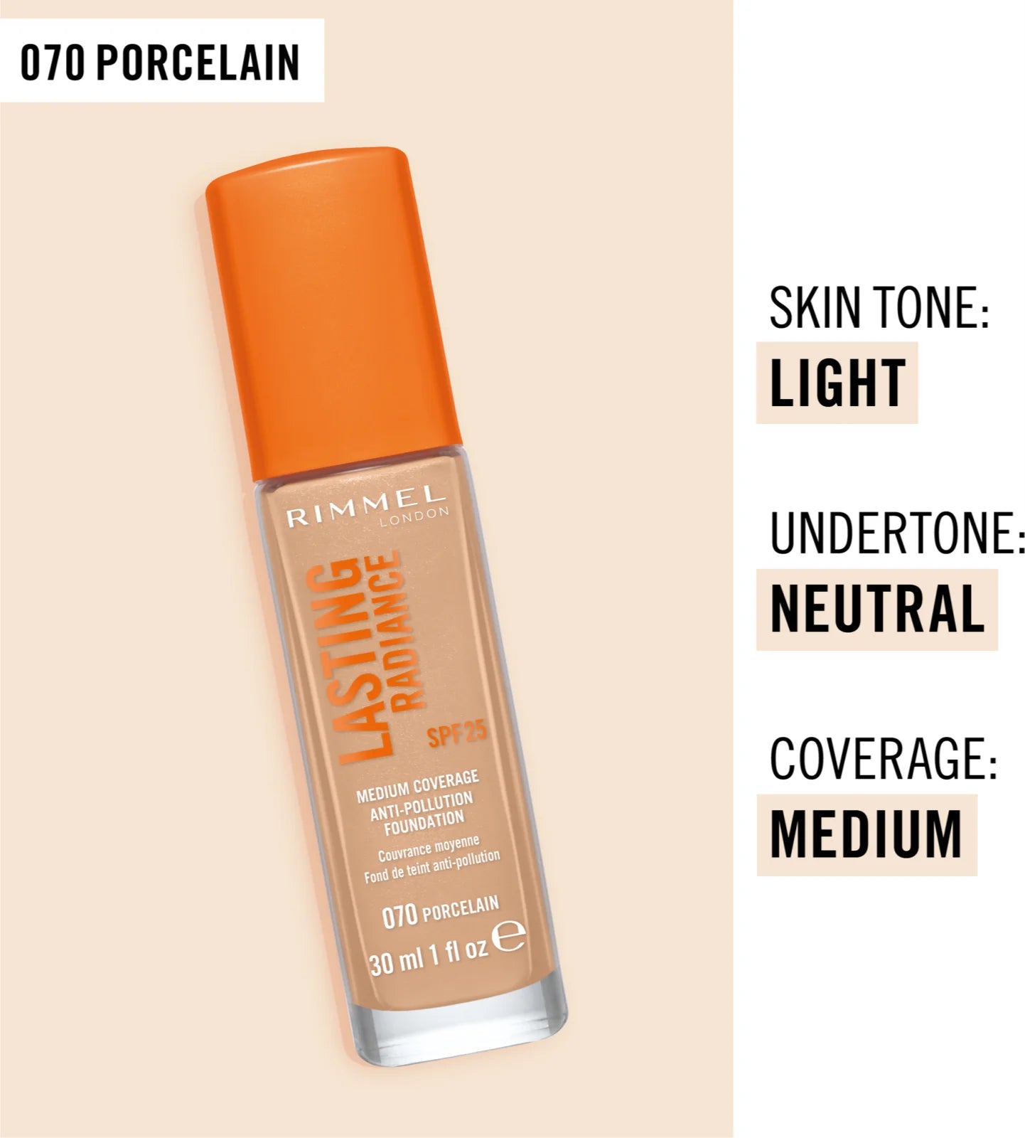 Rimmel Lasting Radiance maquillaje con efecto iluminador SPF 25