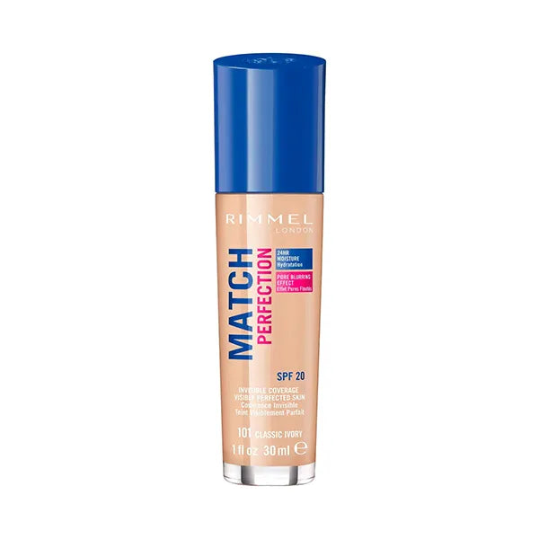 RIMMEL LONDON Match Perfection Invisible Coverage Spf 20 Base de maquillaje de textura suave