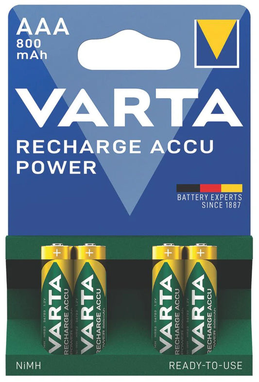 Pack 4 pilas recargables aaa varta