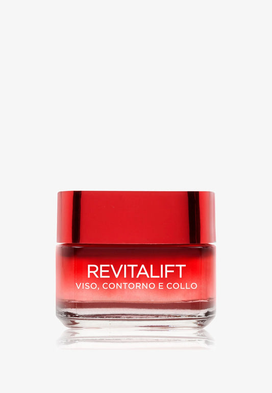 L'OREAL PARIS Revitalift Crema Facial Contorno Cuello Tratamiento Antiarrugas Fórmula de Acción Reafirmante Profunda con Efecto Lifting Avanzado Pro Retinol y Vitafibrina 50ml