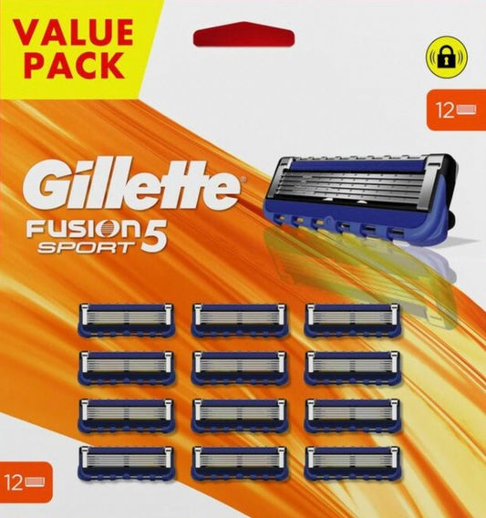 Gillette Fusion Cabezales de repuesto para maquinilla de afeitar, 12 uds., embalaje de cartón