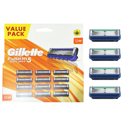 Gillette Fusion Cabezales de repuesto para maquinilla de afeitar, 12 uds., embalaje de cartón