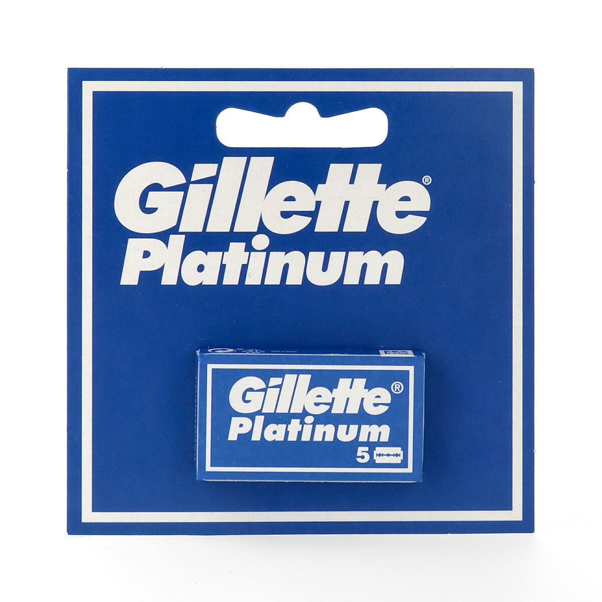 Gillette Platinum Hojas de Afeitar de Doble Filo para Hombre, 5 Recambios Embalaje Deteriorado